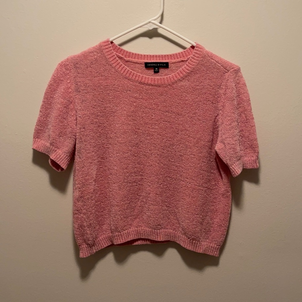 M Kendall And Kylie Cropped Short Sleeve Sweater